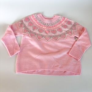 Cece's Valentine's Day Pink Heart Knit Sweater NEW NWT Youth S/M Girls 8-10
